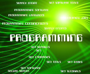 Programming Word Indicates Software Development And Application
