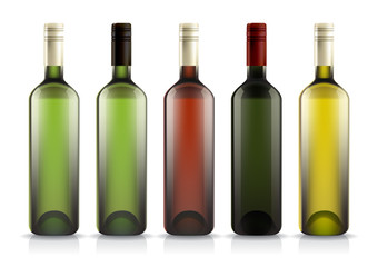 Set of wine bottles.