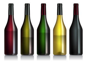 Set of wine bottles.