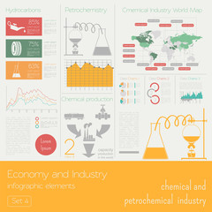 Naklejka premium Economy and industry. Chemical and petrochemical industry. Indus
