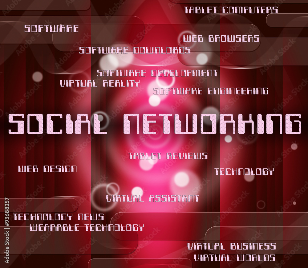 Aufkleber social networking means text digital and community