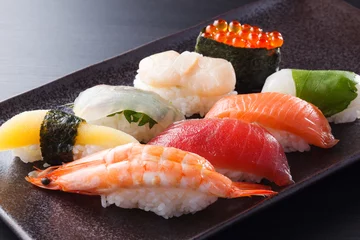 Photo sur Plexiglas Bar à sushi Assortiment de sushis nigiri