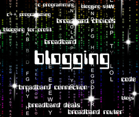 Obraz premium Blogging Word Shows Online Websites And Web