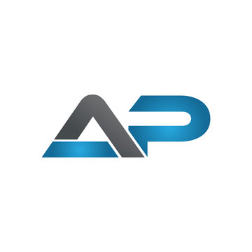 AP company linked letter logo blue