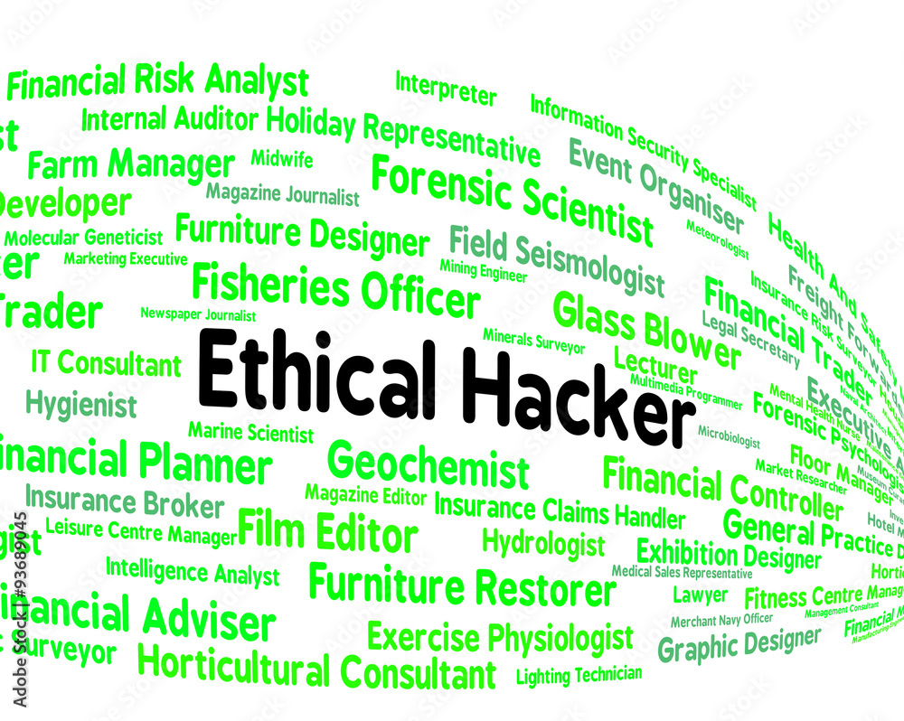 Poster ethical hacker indicates contract out and attack