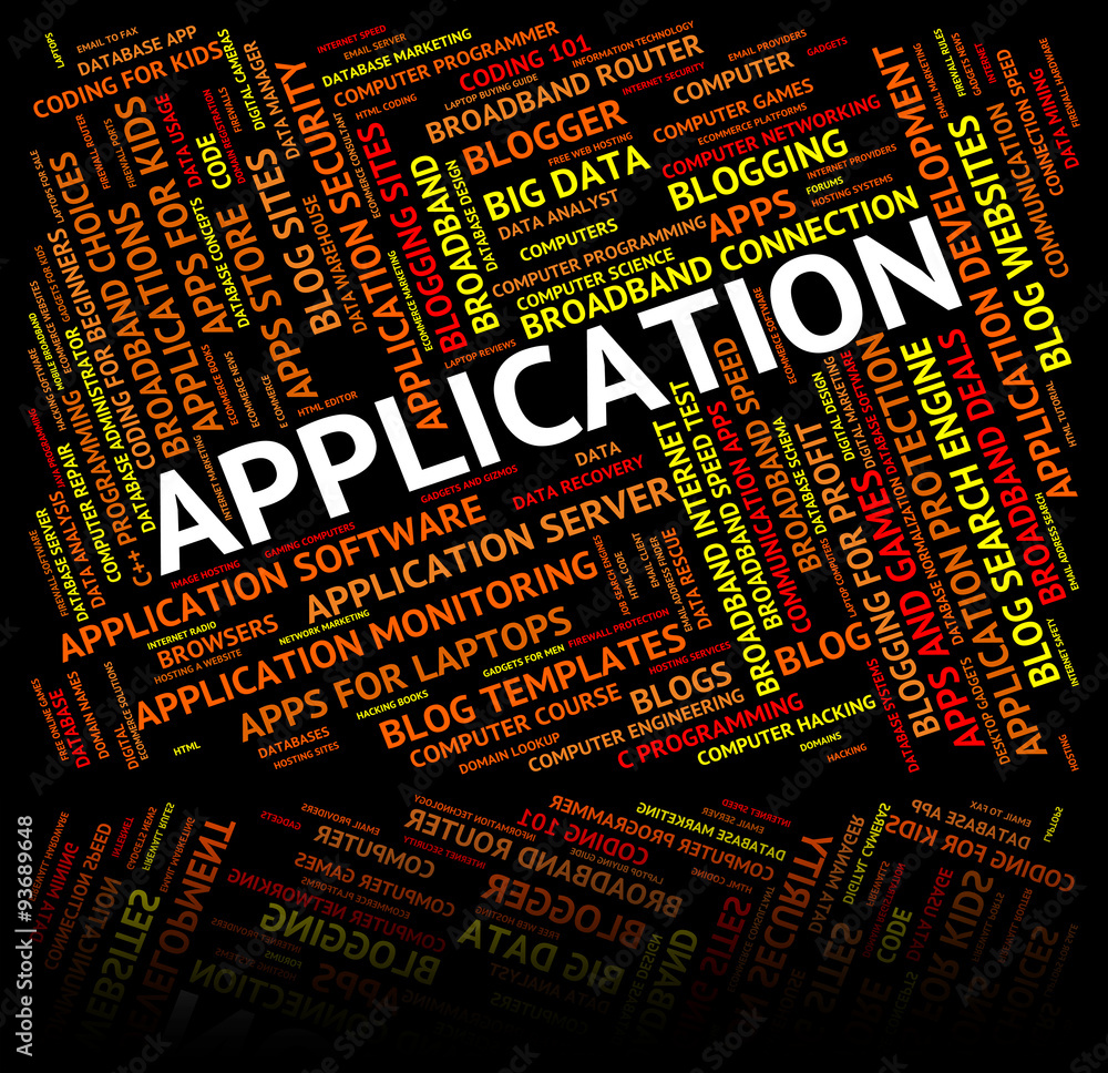 Poster application word means www apps and computer