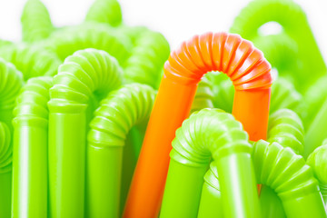 One in the crowd. Composition with bendy straws

