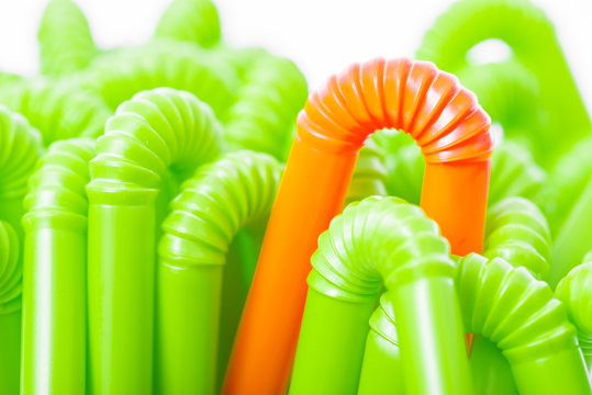 One in the crowd. Composition with bendy straws

