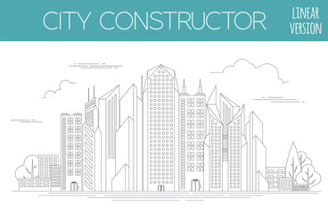 Fototapeta premium Great city map creator. Outline version. House constructor. Hous