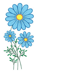 blue daisy vector illustration