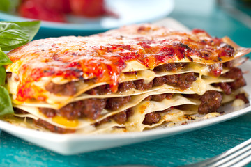 Frischgemachte Lasagne 