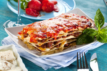 Frischgemachte Lasagne 