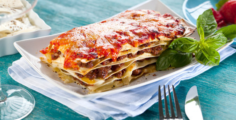 Frischgemachte Lasagne 