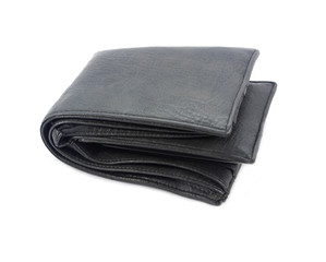 Old Brown wallet isolated on white background