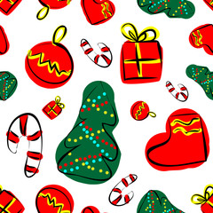 Happy new year seamless pattern