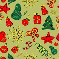 Happy new year seamless pattern