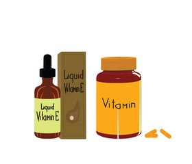 Background with the bottles of vitamins