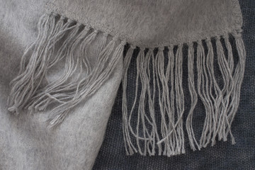 fine grey cashmere textiles - studio shot
