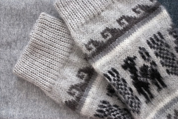 Fototapeta na wymiar fine grey cashmere textiles - studio shot