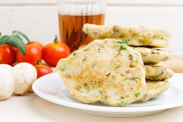 pancakes with mushrooms