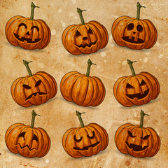 Set pumpkins for Halloween
