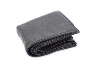 Old Brown wallet isolated on white background