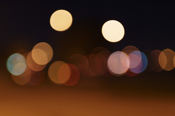 blurred background of night city cars lights