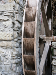 Old wooden waterwheel detail. Obsolete.