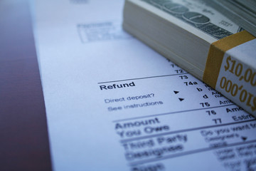 Tax refund stock photo
