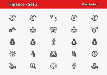 Finance Icons. Professional, pixel perfect icons optimized for both large and small resolutions. EPS 8 format.