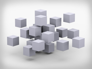 Fototapeta na wymiar 3d abstract cubes design