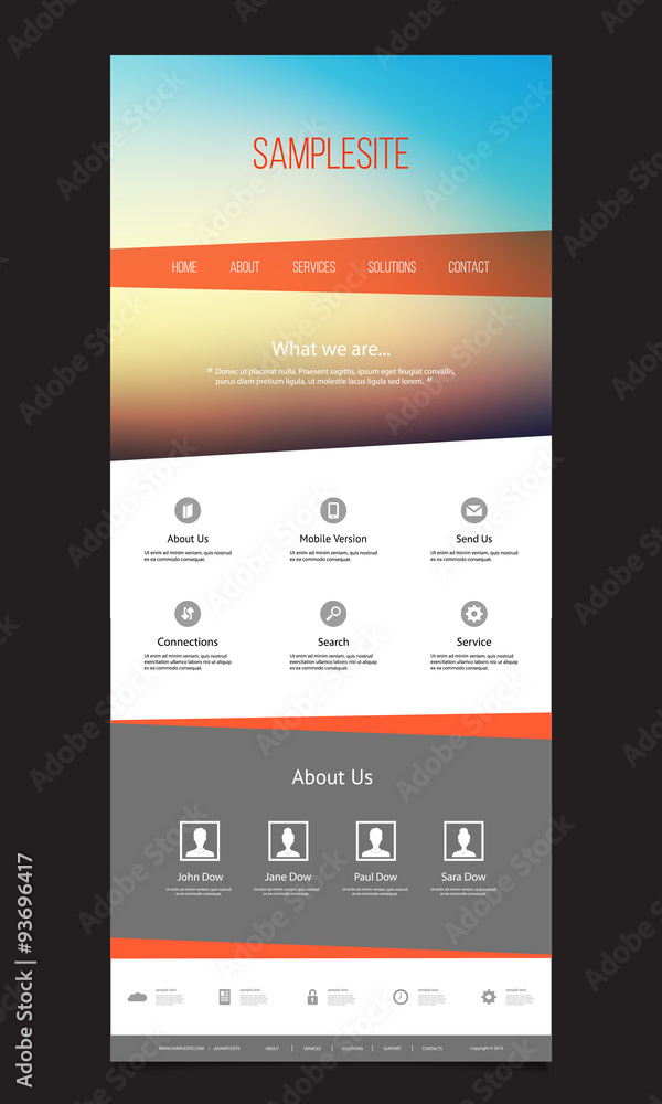 Poster one page website template with unique design