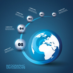 Modern Business Infographic Template with Earth and Globes