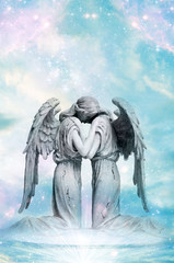 two  angels embraced