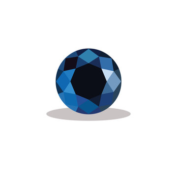 brilliant cut, diamond cut, perfect round illustration blu sapphire