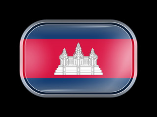 Flag of Cambodia. Rectangular Shape with Rounded Corners