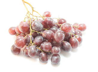 Chinese red grape on white background