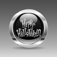 Happy Halloween message on chrome button