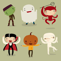 halloween kids. vector ser.