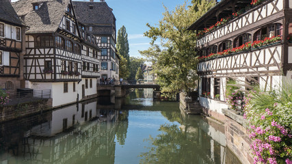 Fototapeta na wymiar Historical center in Petite France in Strasbourg 