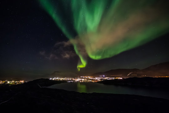 Greenland northern lights, nearby Nuuk, October 2015
