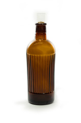 Vintage medical bottle of dark brown glass