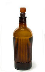 Fototapeta na wymiar Vintage medical bottle of dark brown glass