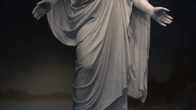 Jesus Christ Christus statue LDS Mormon Temple tilt 4K 006