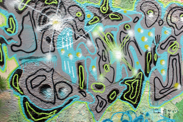 Obraz premium Street Art Graffiti spray painted on wall