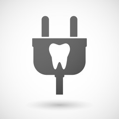 Isolated plug icon with a tooth