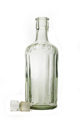 Vintage medical bottle of clear glass 
