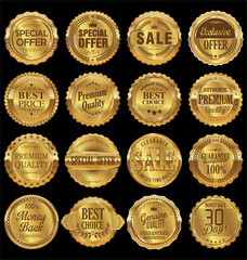 Quality retro golden badges collection