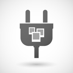 Isolated plug icon with a few photos