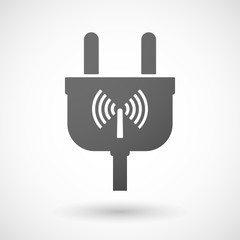 Isolated plug icon with an antenna